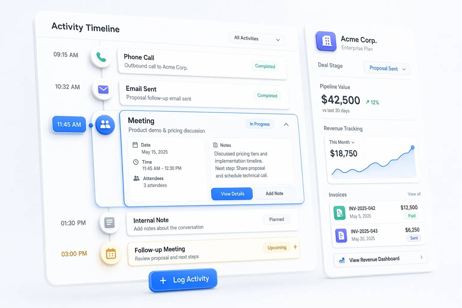 Invoicing & revenue tracking
