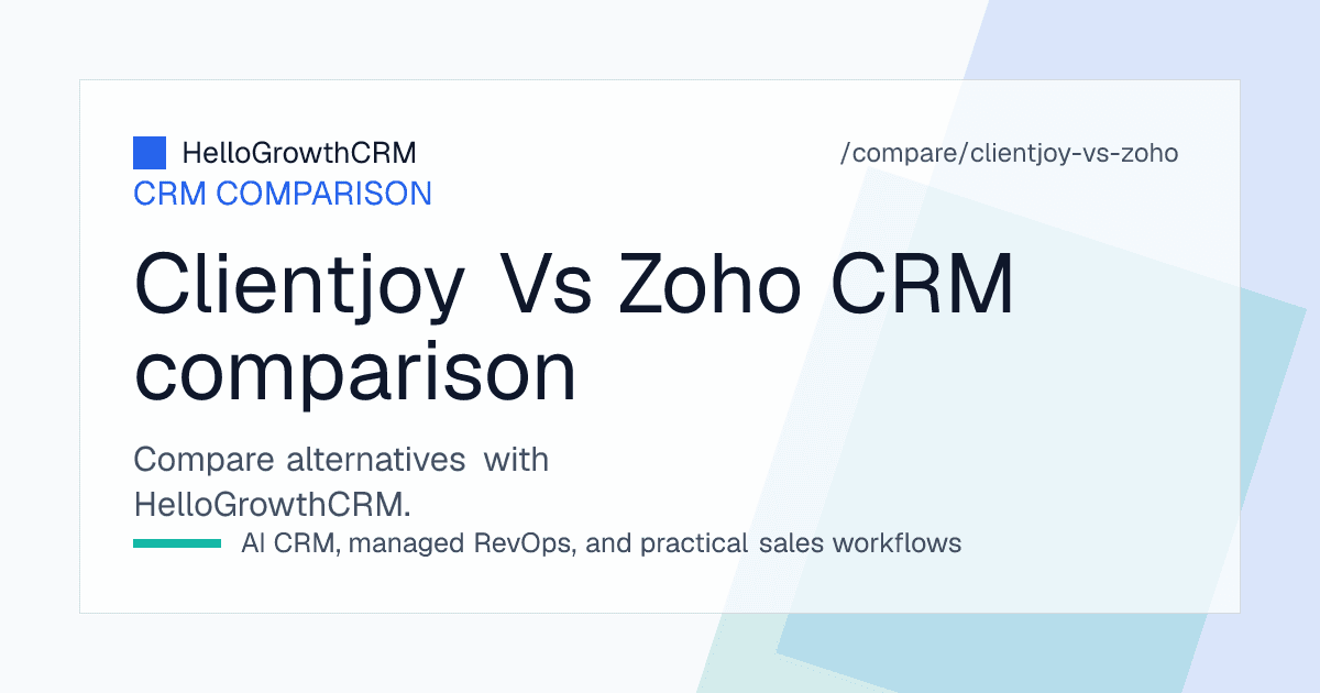Comparison of Clientjoy and Zoho across client lifecycle workflows, proposals, invoicing and ecosystem breadth
