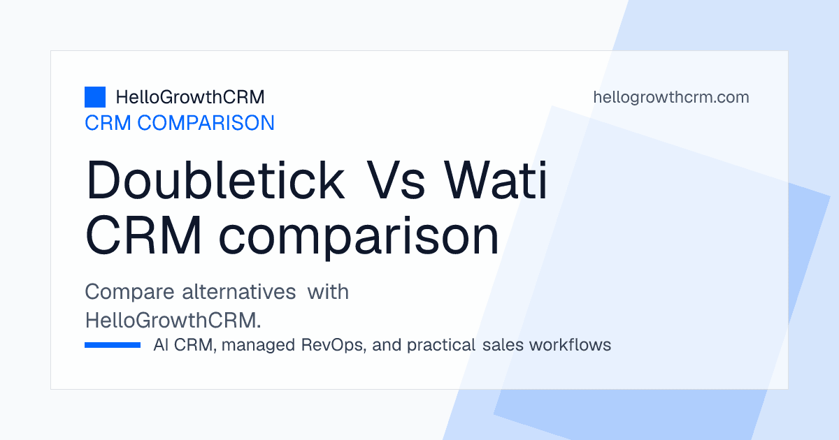 Comparison of DoubleTick and Wati across mobile selling, shared inbox queues, automation and onboarding