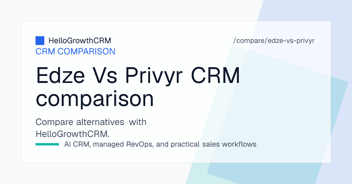 Comparison of Edze and Privyr across lead response speed, WhatsApp handling, routing and manager reporting