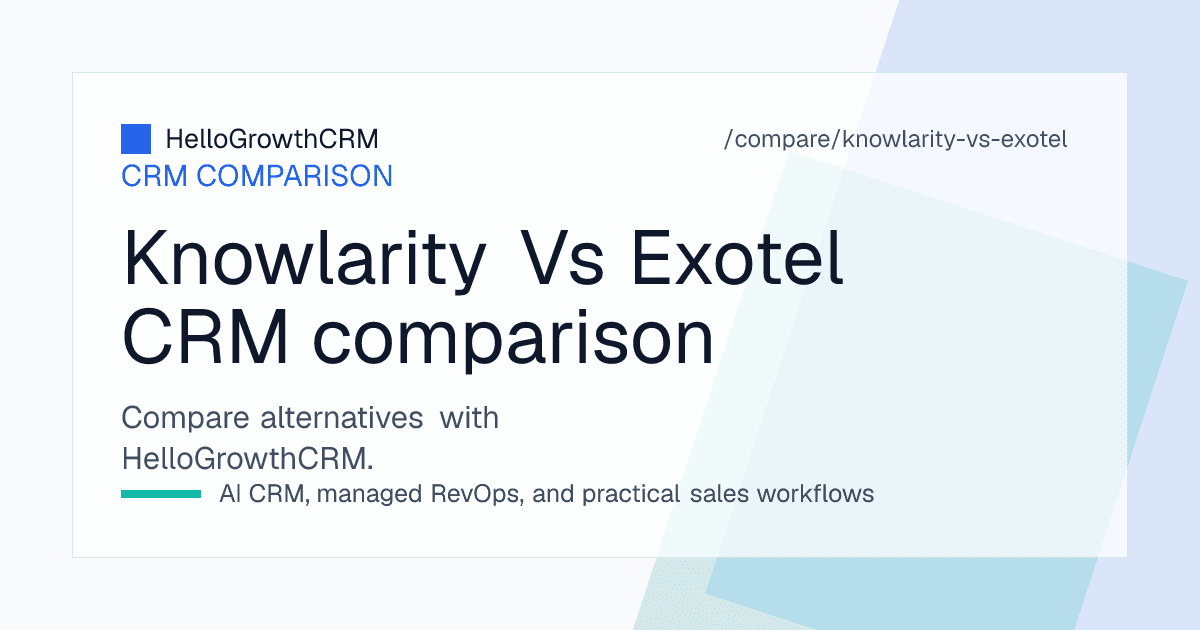 Comparison of Knowlarity and Exotel across platform depth, reliability, cost modelling and agent tooling