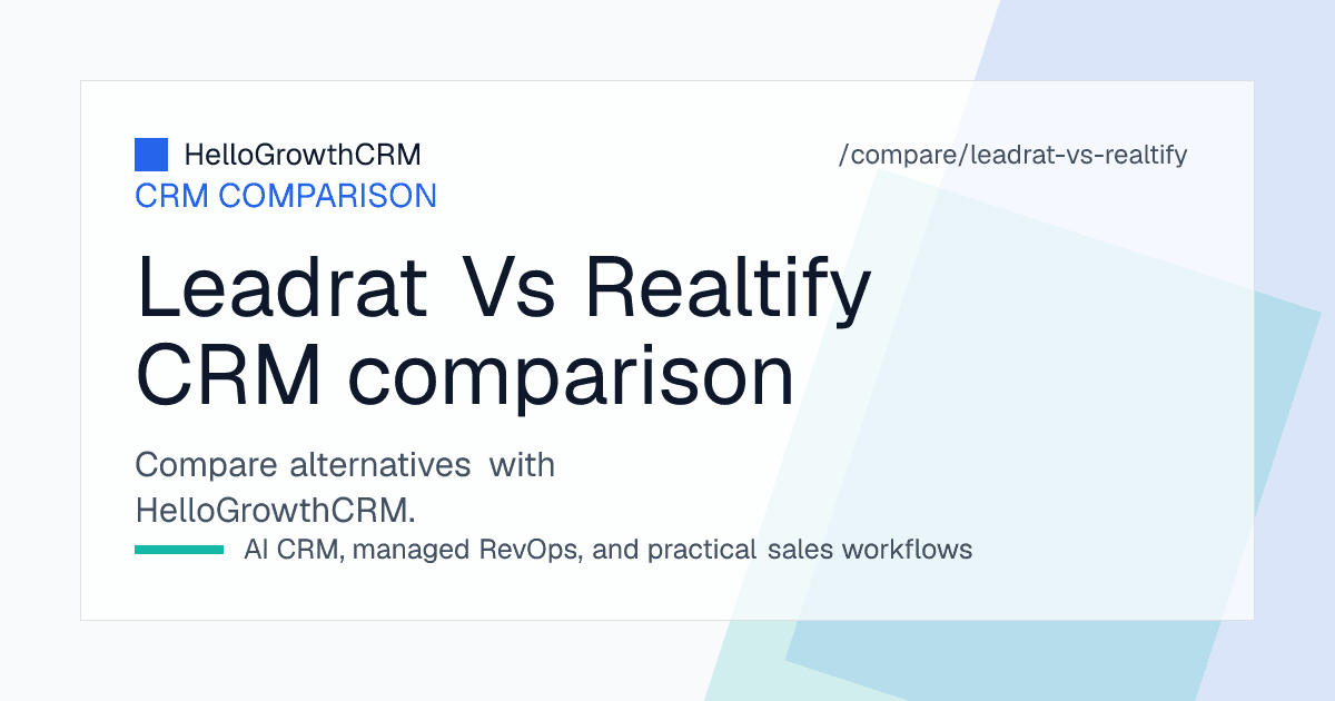 Property CRM comparison showing a telecalling queue, buyer requirements and follow-up reminders for a brokerage team