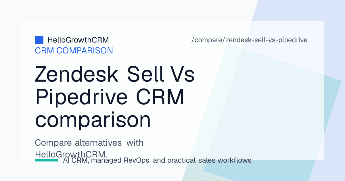 Comparison of a suite-attached sales CRM and a standalone pipeline CRM showing deals, enquiries and follow-up queues