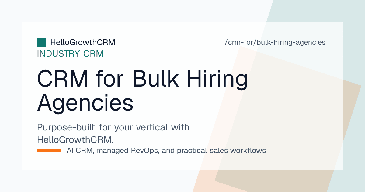 HelloGrowthCRM bulk hiring CRM showing a distributed calling queue, walk-in drive attendance and cost per joining by source