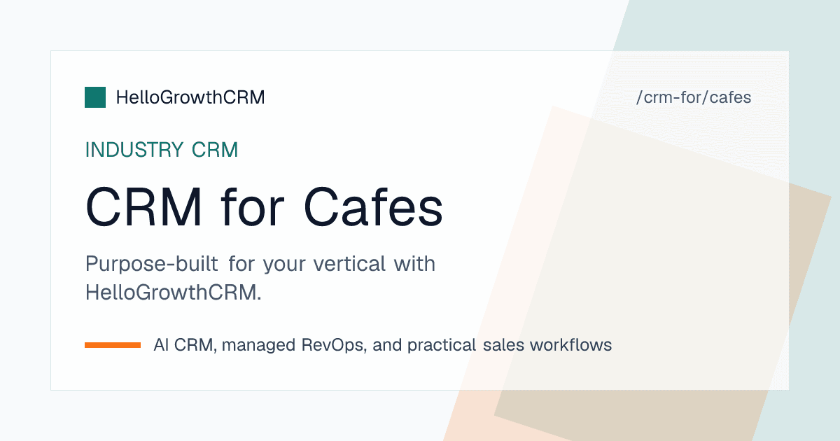 Cafe sales pipeline showing private hire enquiries and wholesale coffee accounts