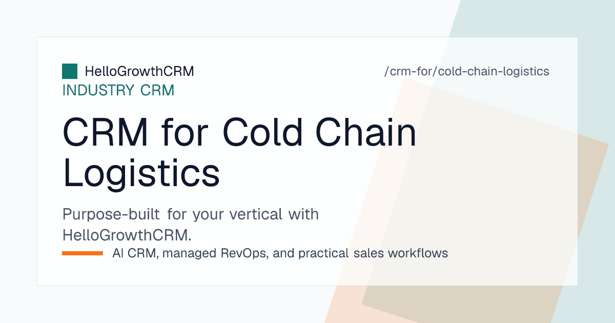 Cold chain sales pipeline showing temperature band enquiries and facility audit stages
