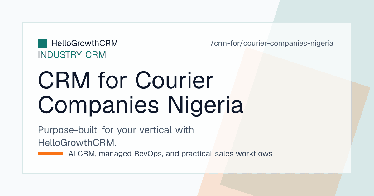 HelloGrowthCRM view for a Nigerian courier company showing vendor enquiries from chat, intra city and interstate lane quotes, payment confirmations and pickup commitments