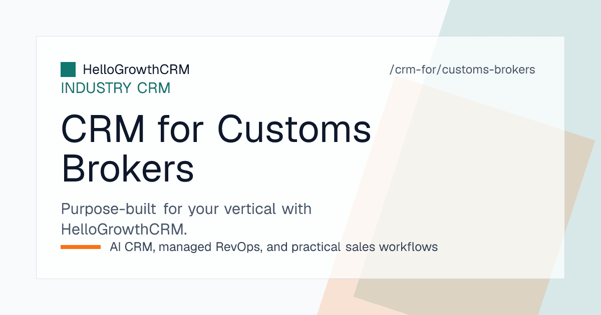 Customs broker sales pipeline showing importer enquiries and onboarding stages