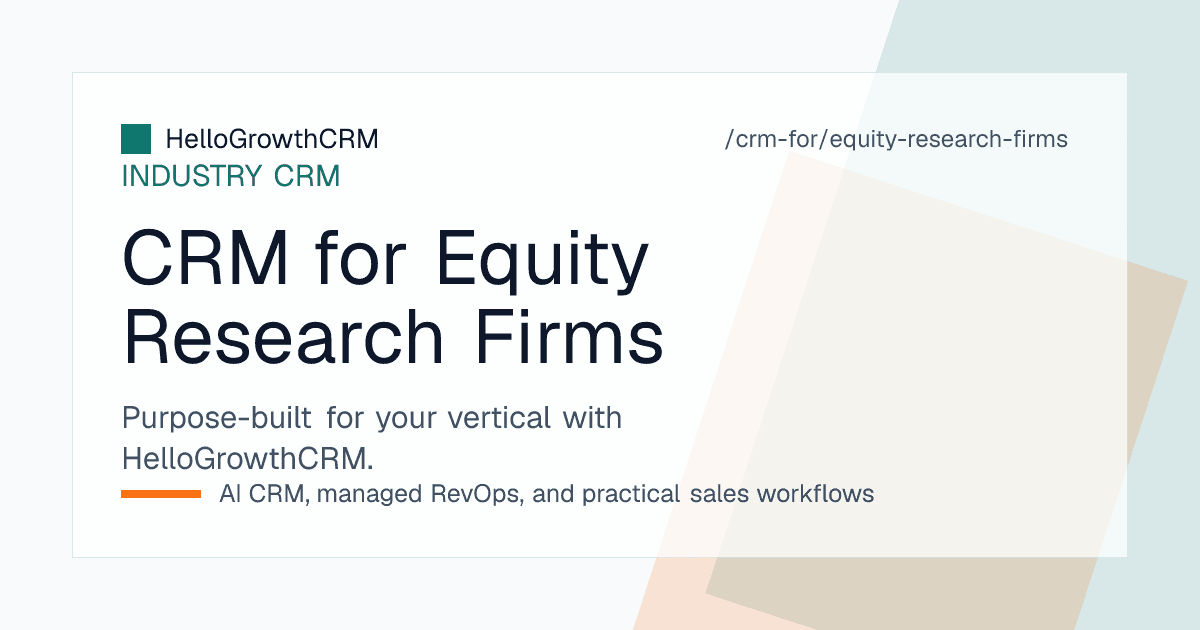 HelloGrowthCRM equity research CRM showing the trial pipeline, subscription renewal calendar and institutional account coverage view
