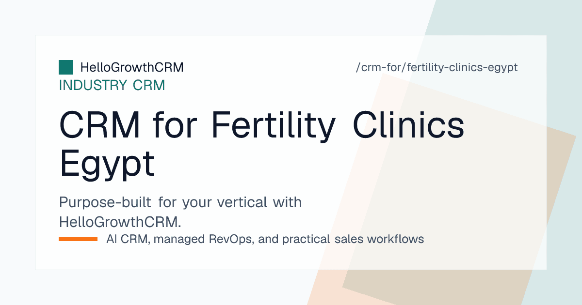 HelloGrowthCRM enquiry desk for an Egyptian fertility centre showing Arabic and English WhatsApp threads and consultation bookings