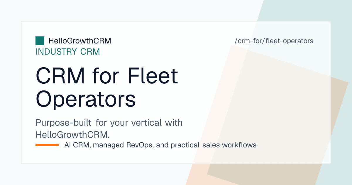 Fleet operator sales pipeline showing contract hire enquiries and costing stages