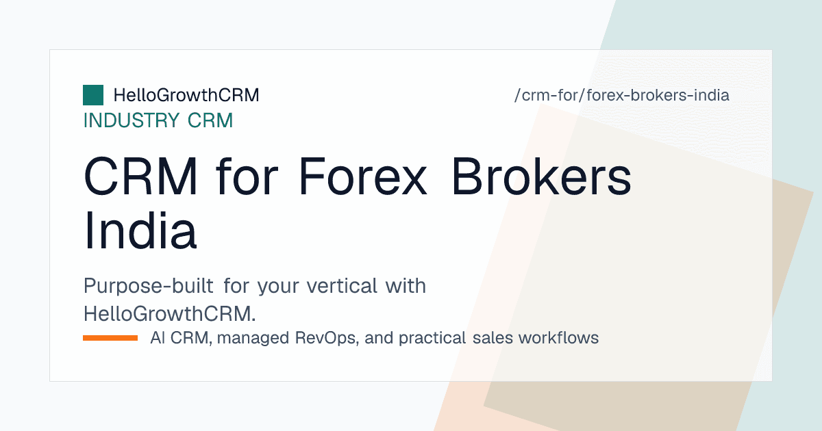 HelloGrowthCRM broking view for an Indian desk showing WhatsApp enquiries, account opening stages, authorised person performance and dormant client reactivation lists