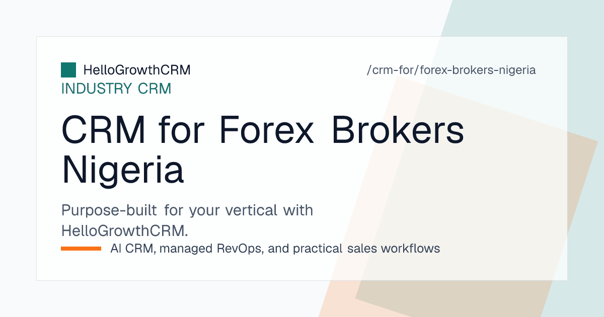 HelloGrowthCRM brokerage view for a Nigerian desk showing introducing broker hierarchy, WhatsApp enquiry inbox, seminar attendee list and funding progress stages
