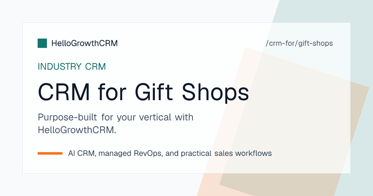 HelloGrowthCRM gift shop view showing hamper enquiries by budget band, samples awaiting approval and festival dispatch lists