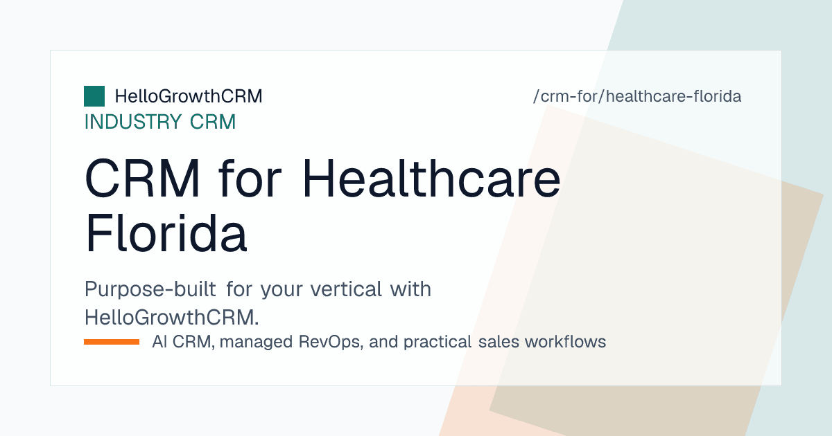 HelloGrowthCRM enquiry pipeline for a Florida medical practice showing seasonal patient volume, elective consultation follow-up and recall campaigns