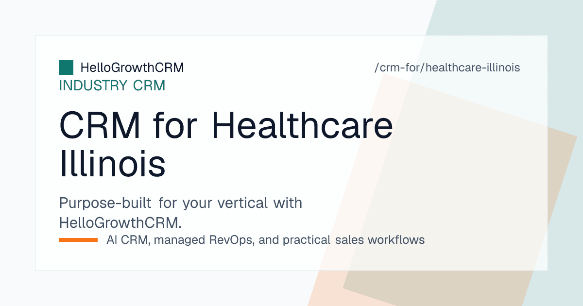 HelloGrowthCRM enquiry pipeline for an Illinois clinic showing weather rescheduling, outreach programme enrolment and referral tracking