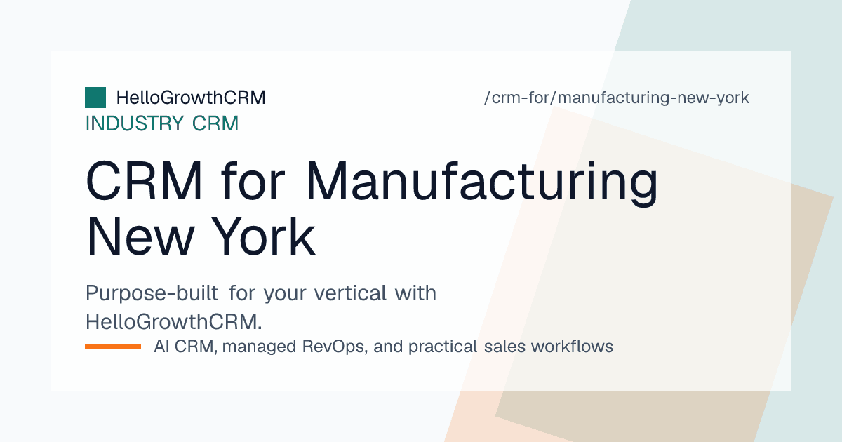 HelloGrowthCRM pipeline for a New York manufacturer showing bid records, shop drawing submittal approvals, prequalification status and project follow-up tasks