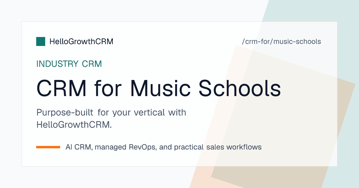 Music school enquiry pipeline showing trial lessons booked and enrolments confirmed