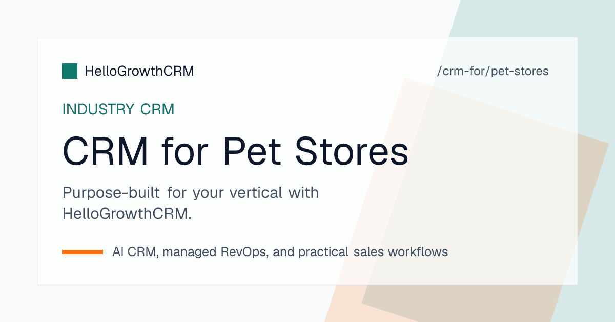 HelloGrowthCRM pet store view showing refills due this week, the grooming diary and owners who have lapsed