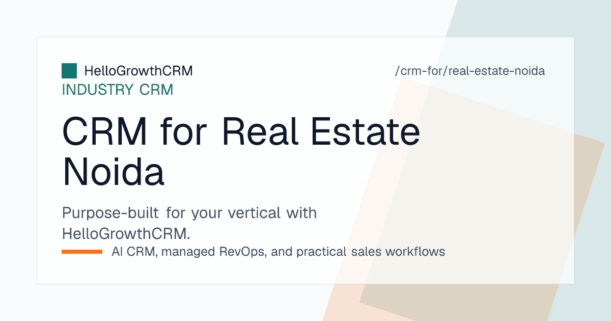 HelloGrowthCRM property view showing a Noida calling desk with sector-wise enquiries, callback queue and dial outcome reporting