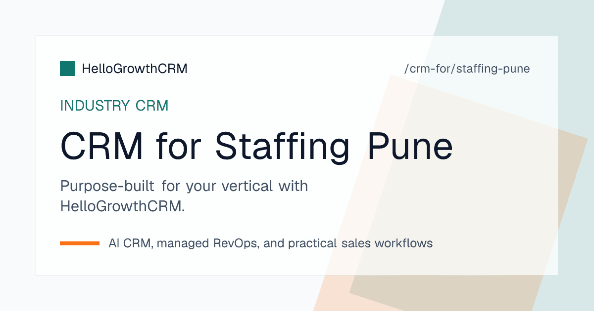Pune staffing company tracking client headcount requirements in HelloGrowthCRM