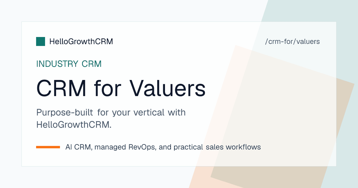 HelloGrowthCRM valuation practice view showing job queue by branch, turnaround clocks, panel empanelment validity and fee outstanding