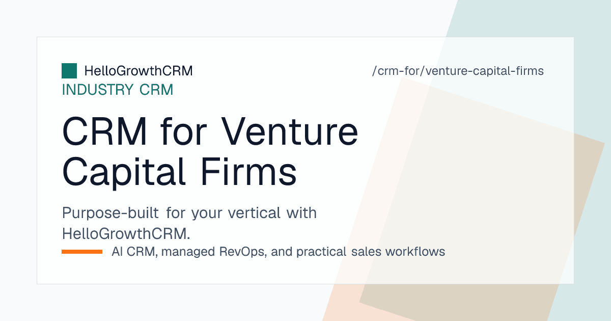 HelloGrowthCRM dealflow board for a venture capital firm showing companies by stage, referrer source, revisit dates and a separate LP fundraising pipeline