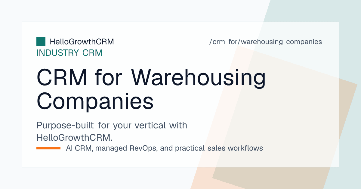 Warehousing sales pipeline showing storage enquiries, site visits and costing stages