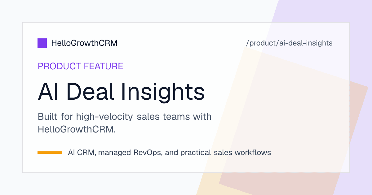 AI deal insights and deal health scoring for sales pipeline