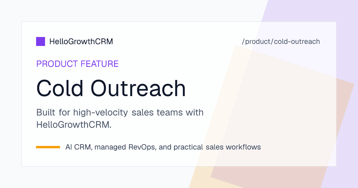 Cold outreach campaign builder showing multi-channel setup, AI personalization, reply routing, and campaign performance analytics