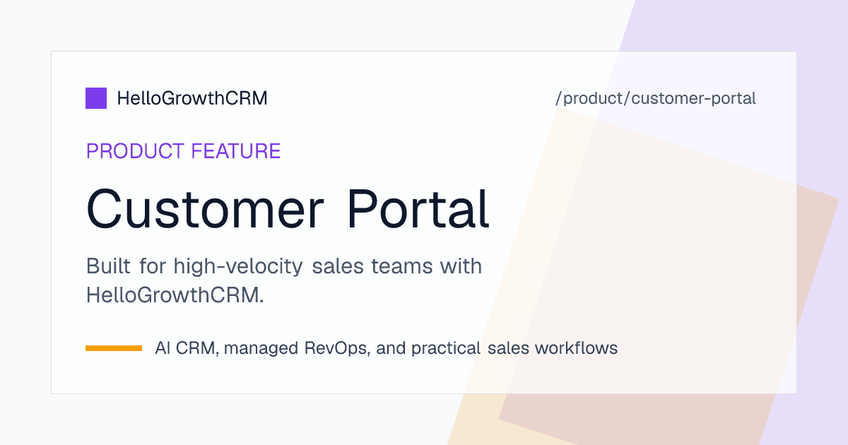Branded customer portal with document sharing, project status, and client messaging