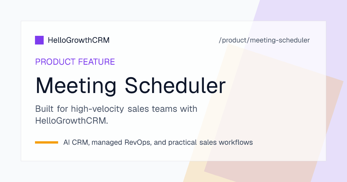 Meeting scheduler and booking pages for sales teams