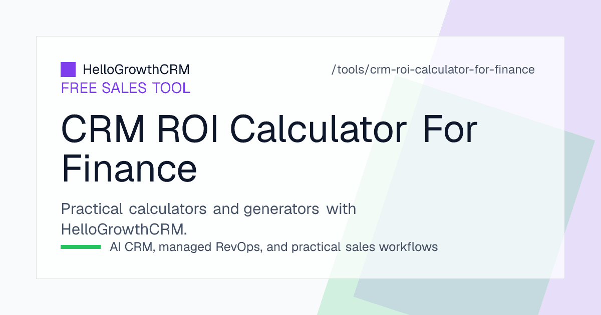 Finance CRM ROI worksheet listing enquiry, login rate, disbursal and payout inputs