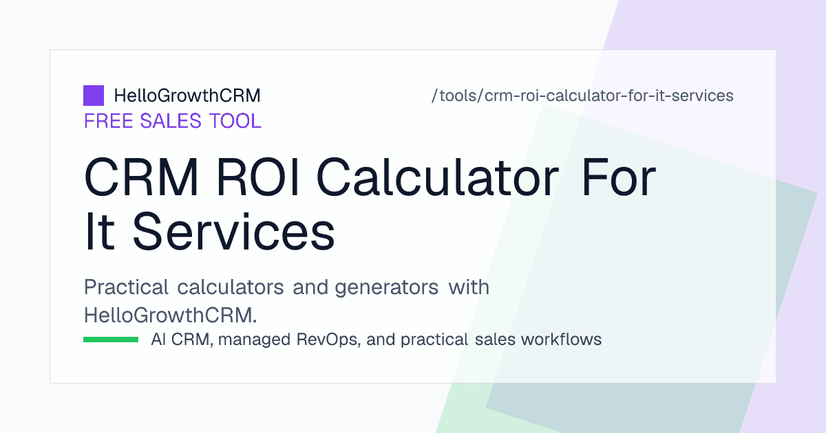 IT services CRM ROI worksheet showing pipeline stages, deals reaching each stage and median days spent in each stage