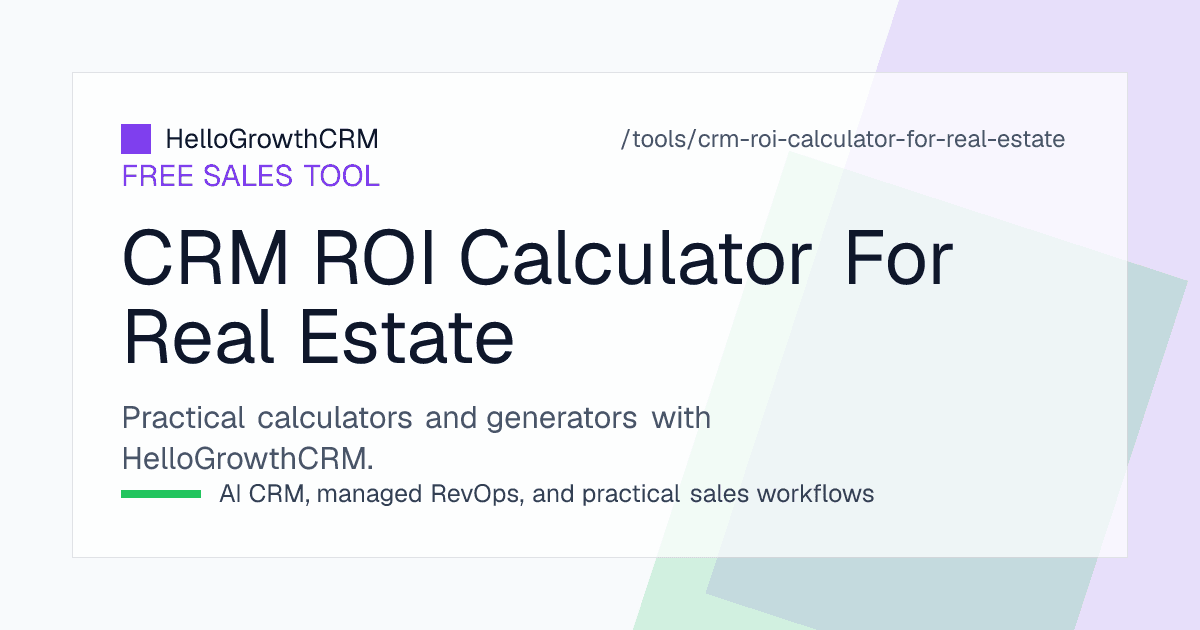Real estate CRM ROI worksheet listing enquiry, site-visit, booking and brokerage inputs