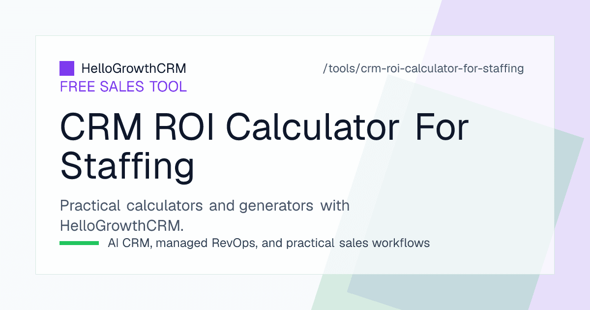 Staffing CRM ROI worksheet showing contractors by redeployment outcome with days between assignments and the illustrative margin effect