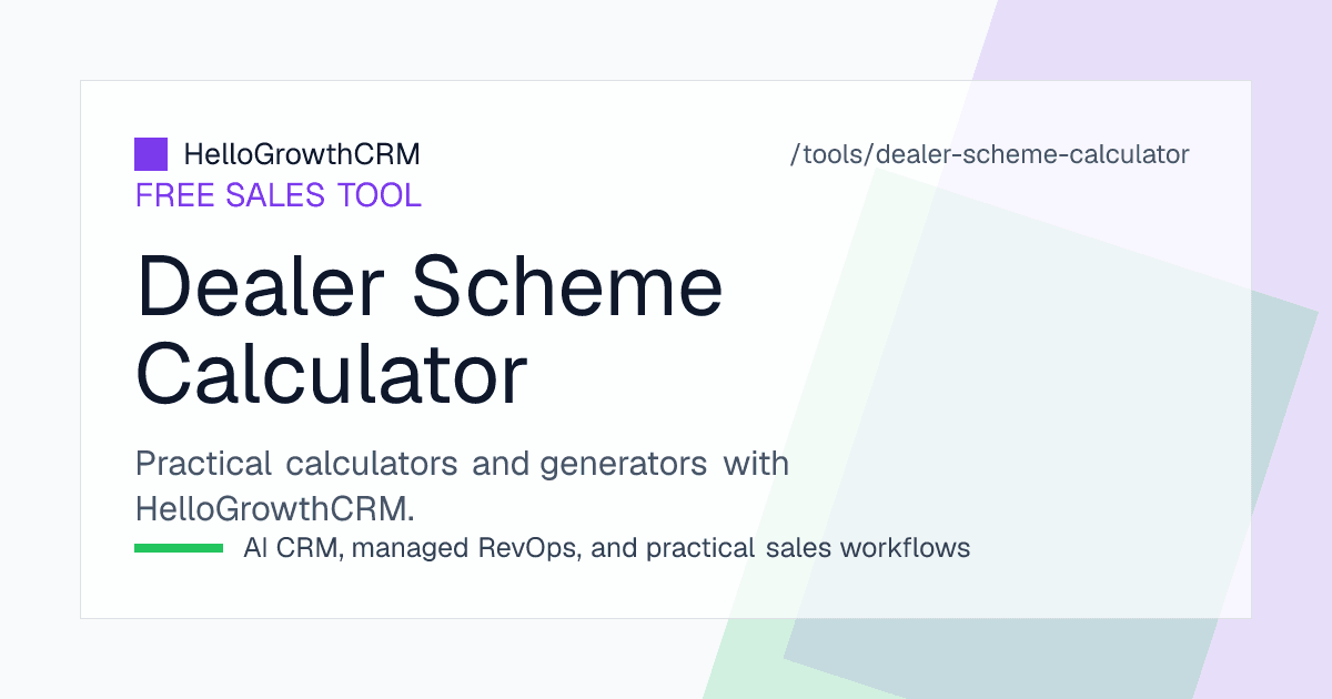 Dealer scheme calculator showing target, achievement percentage, slab rate, collection condition status and payout per dealer