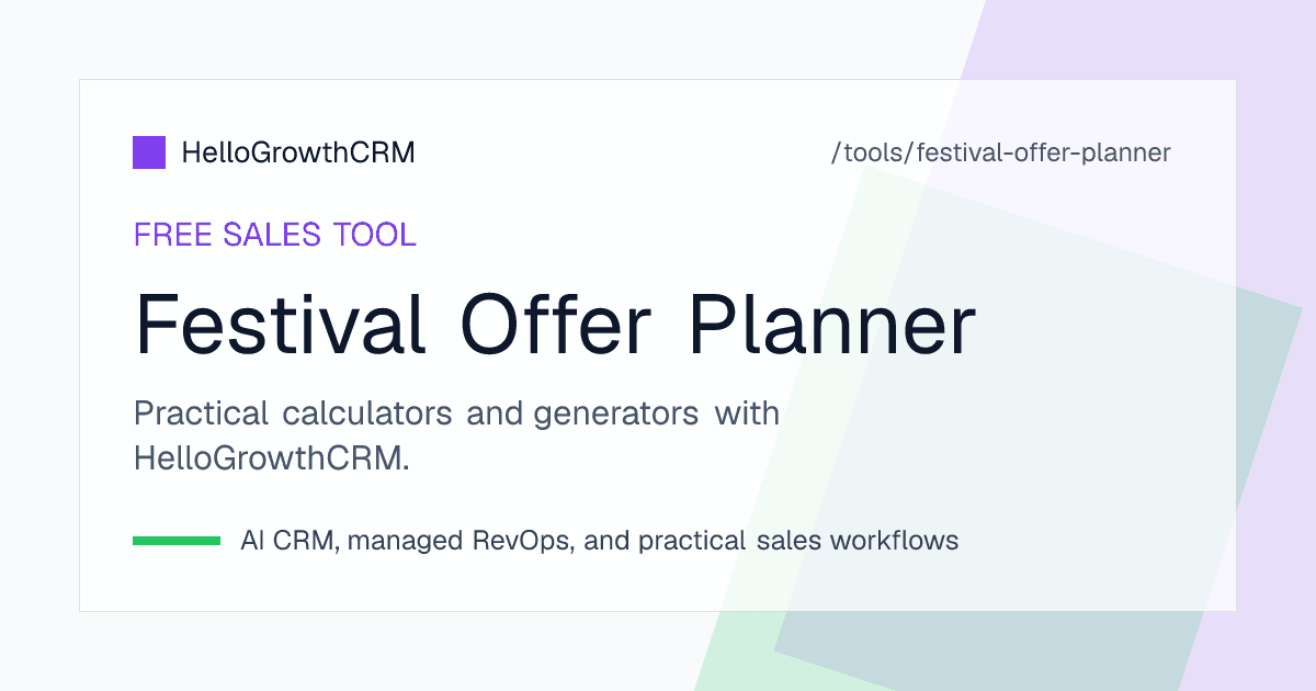 Festival offer plan showing offer windows, mechanics, committed stock, target segments and post-offer margin