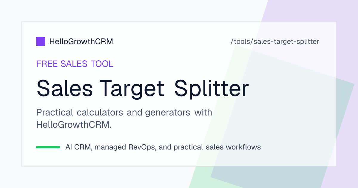 Sales target splitter showing an annual number distributed across months by seasonality and across reps by ramp and territory potential