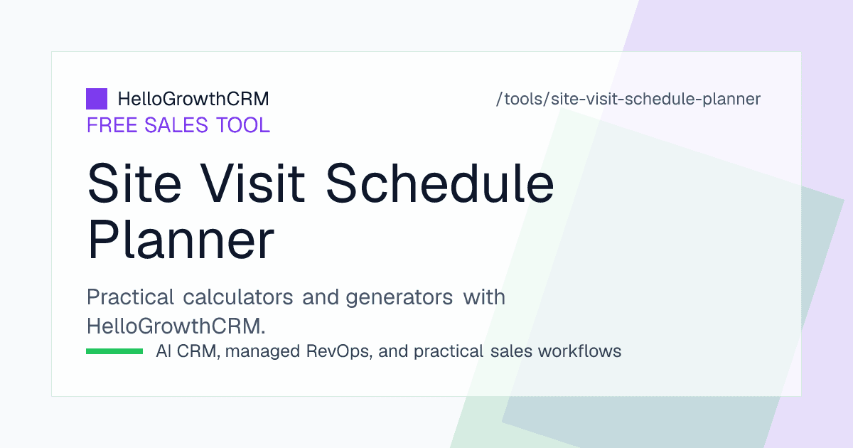 Site visit schedule planner showing Saturday slots, closing manager allocation, pickup details and confirmation status