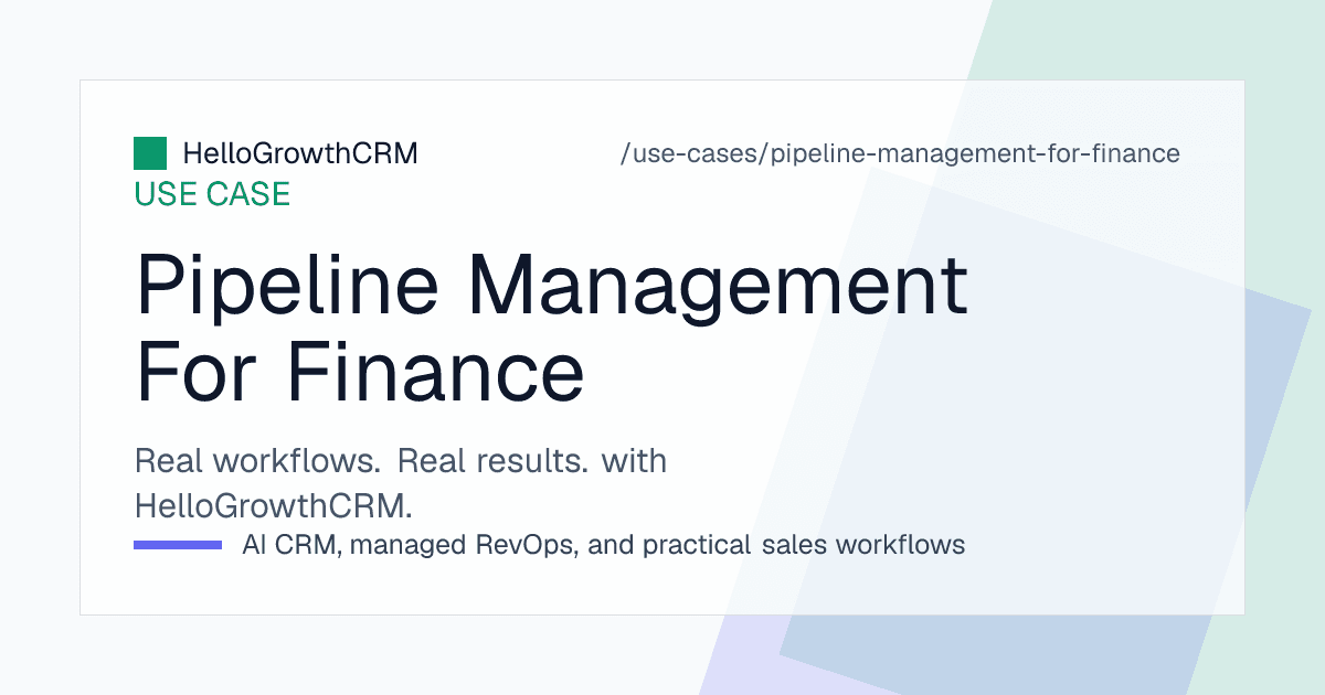 HelloGrowthCRM finance view showing loan files by stage with ageing, unanswered credit queries, sanction conditions and channel attribution