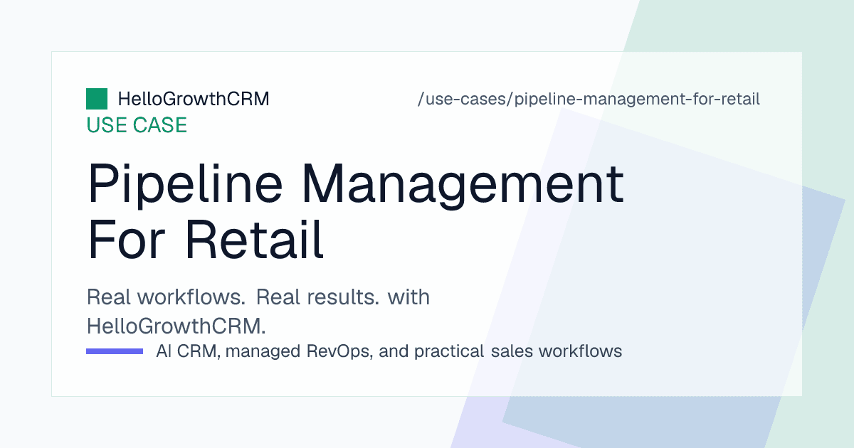 HelloGrowthCRM retail view showing captured walk-in enquiries, aged quotations, stock and lead time against quoted items and conversion by store
