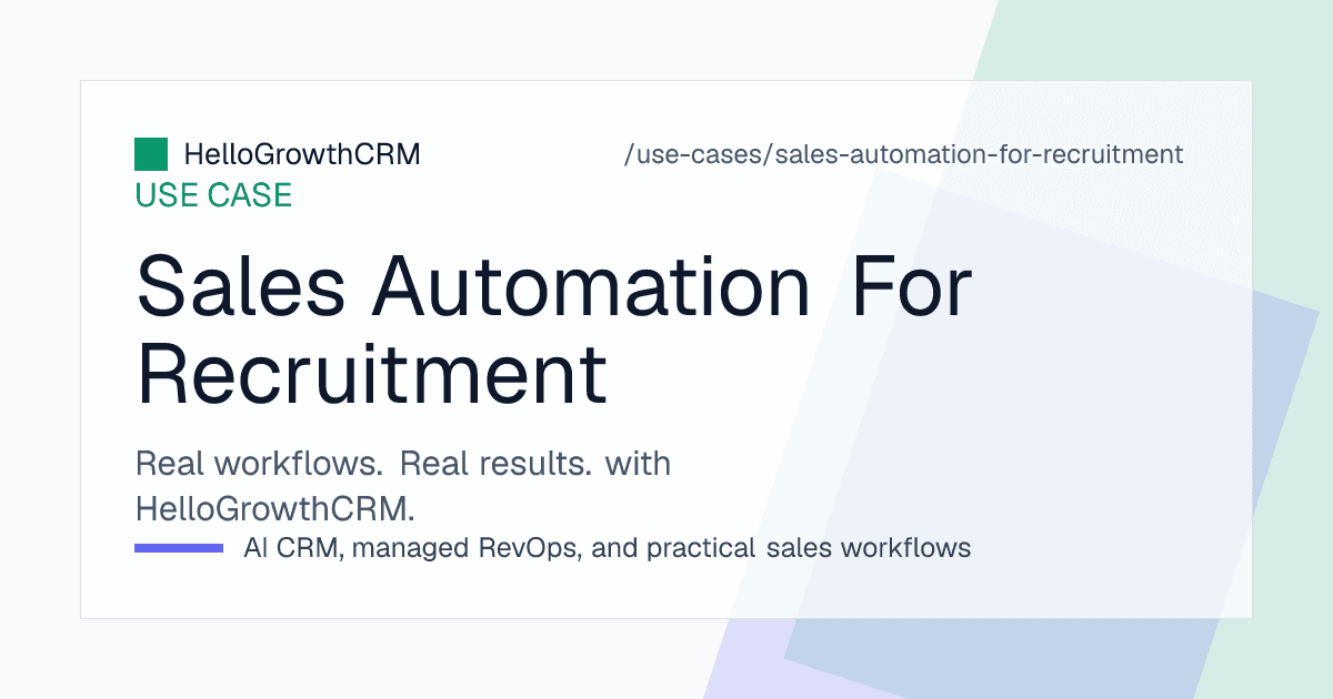 HelloGrowthCRM recruitment pipeline showing job orders by stage, submittals awaiting client feedback and contracts ending soon