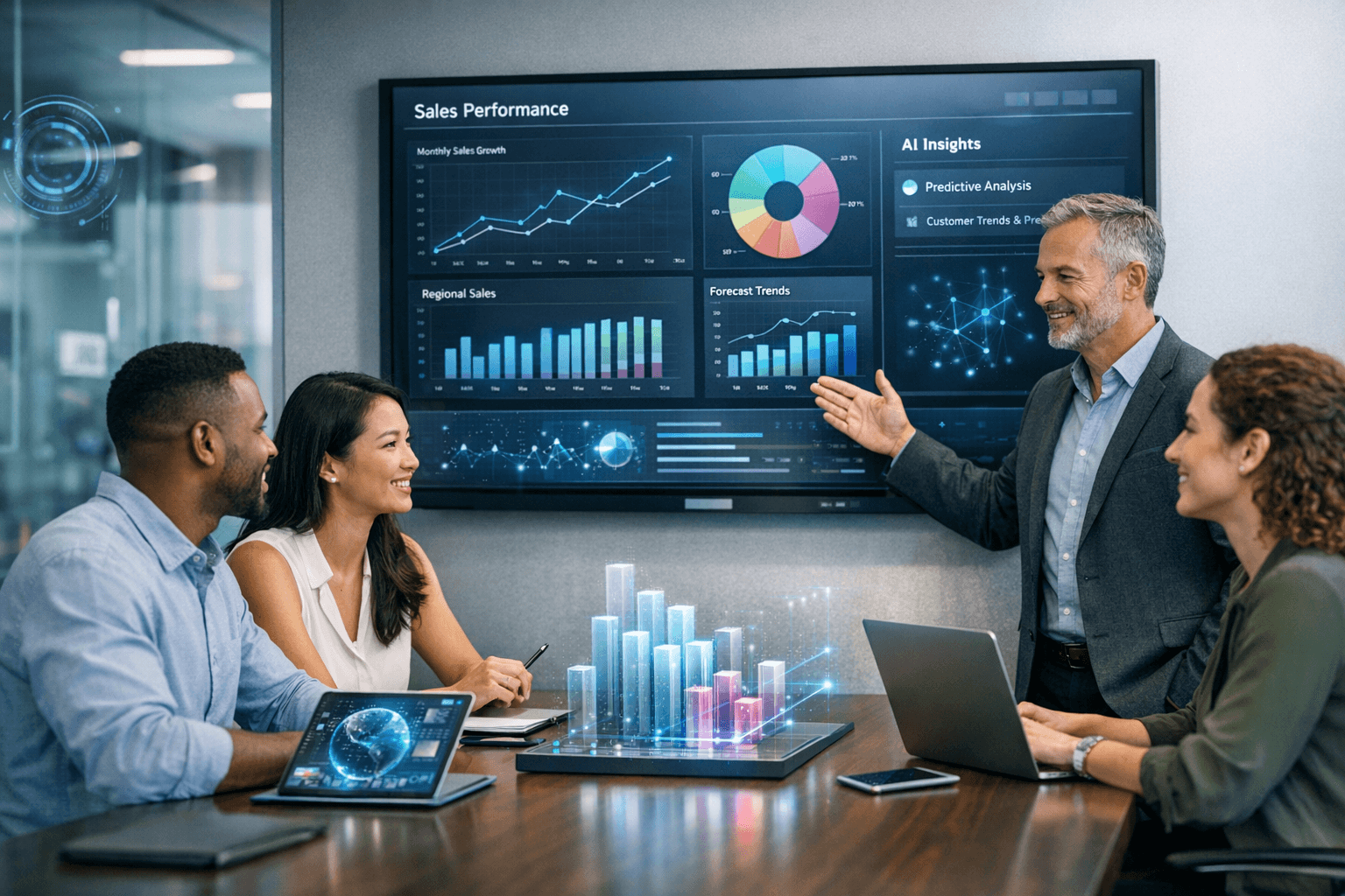 AI CRM platform dashboard with lead management and intelligent sales tools