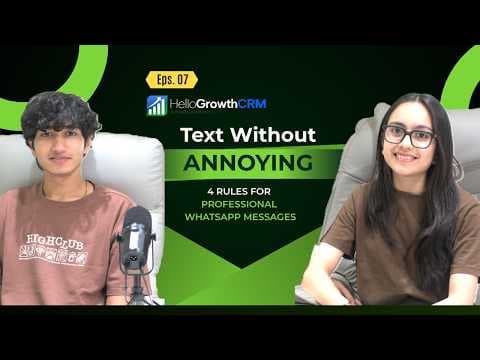 YouTube thumbnail — WhatsApp Messaging Etiquette: 4 Rules for Professional, Non-Annoying Texts | Hello Growth Academy