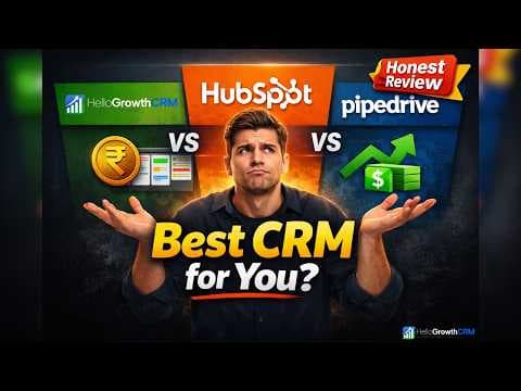 YouTube thumbnail — HelloGrowthCRM vs HubSpot vs Pipedrive — Honest Comparison