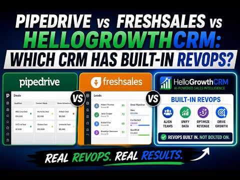 YouTube thumbnail — Pipedrive vs Freshsales vs HelloGrowthCRM: Which CRM Has Built-In RevOps?