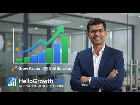 YouTube thumbnail — Stop Juggling Too Many Tools – HelloGrowth CRM | AI-Powered Sales Intelligence
