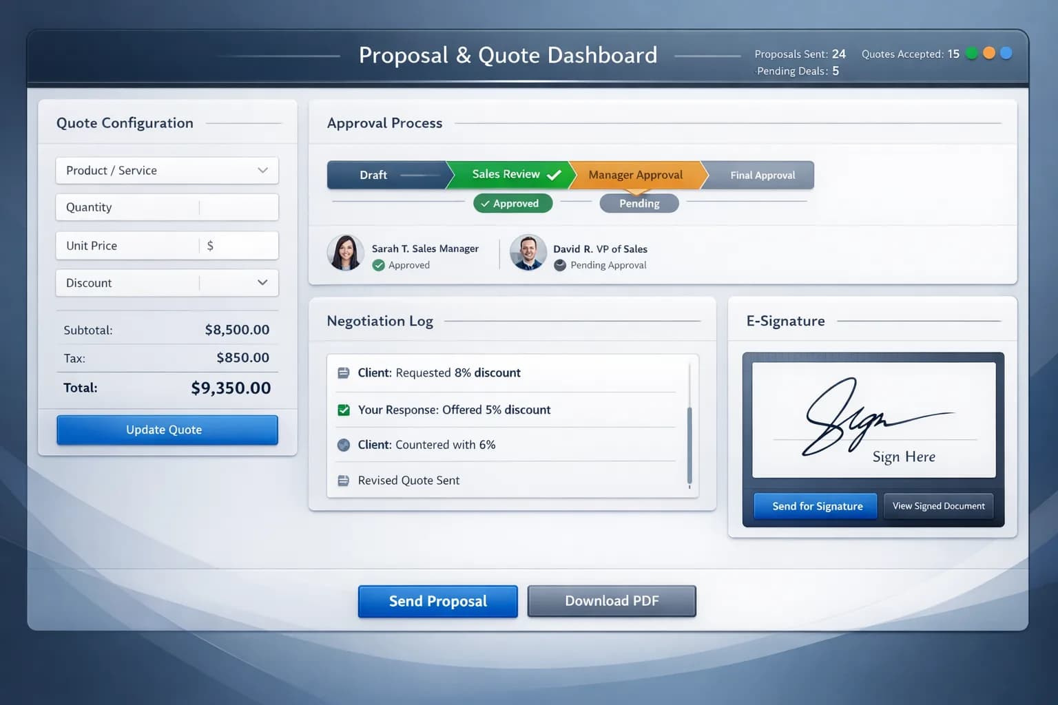 Proposal & Quote Workflow preview
