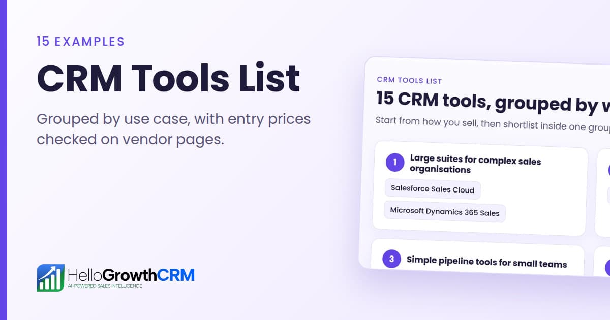 CRM Tools List: 15 Examples by Use Case